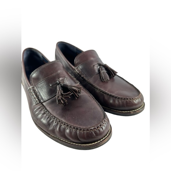 Genuine men Cole Haan pecan brown tassel leather loafers shoes 11 M main image 9